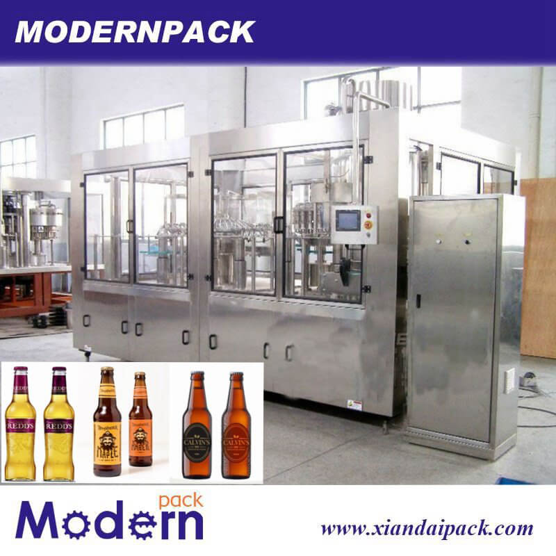 Automatic glass bottle filling machine for beer 