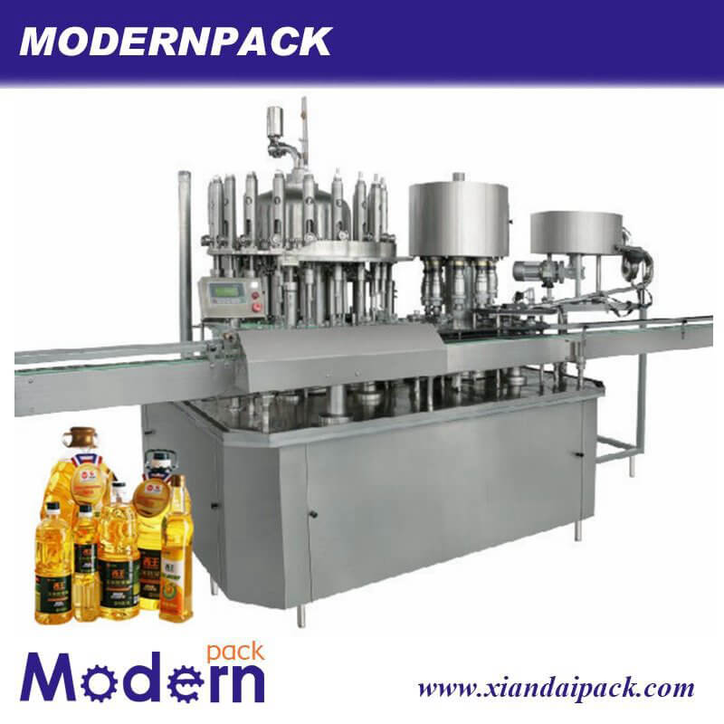 Fully automatic edible oil filling three in one beverage machinery