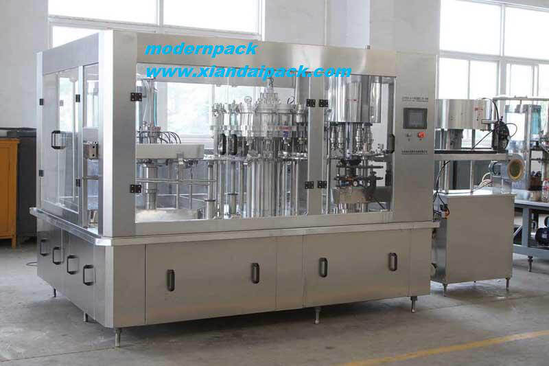 Full automatic glass bottle filling machine with air beverage